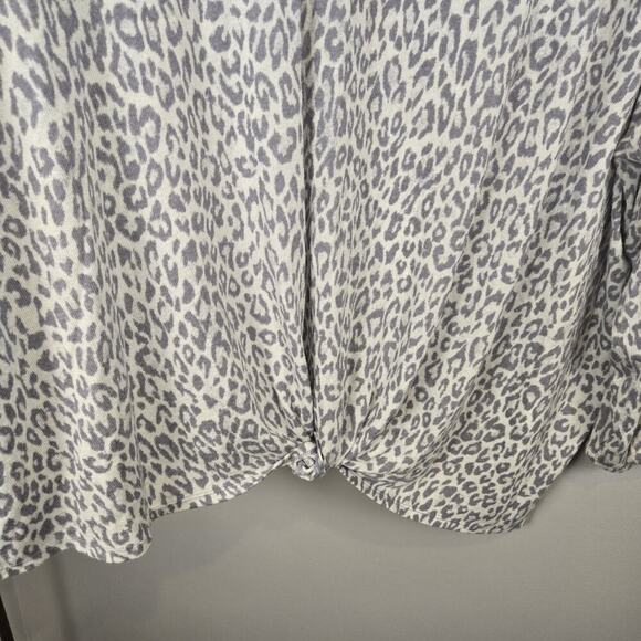 Catherines PLUS Buttery Soft Sleeptop Long Sleeve Scrunch Front 5X 34 36W Gray - Picture 2 of 5